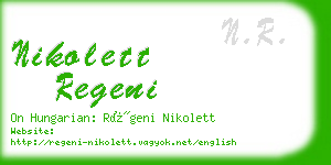 nikolett regeni business card